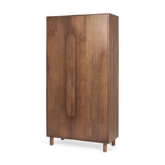 Astrid Medium Brown Solid Wood Armoire - Ornate Home