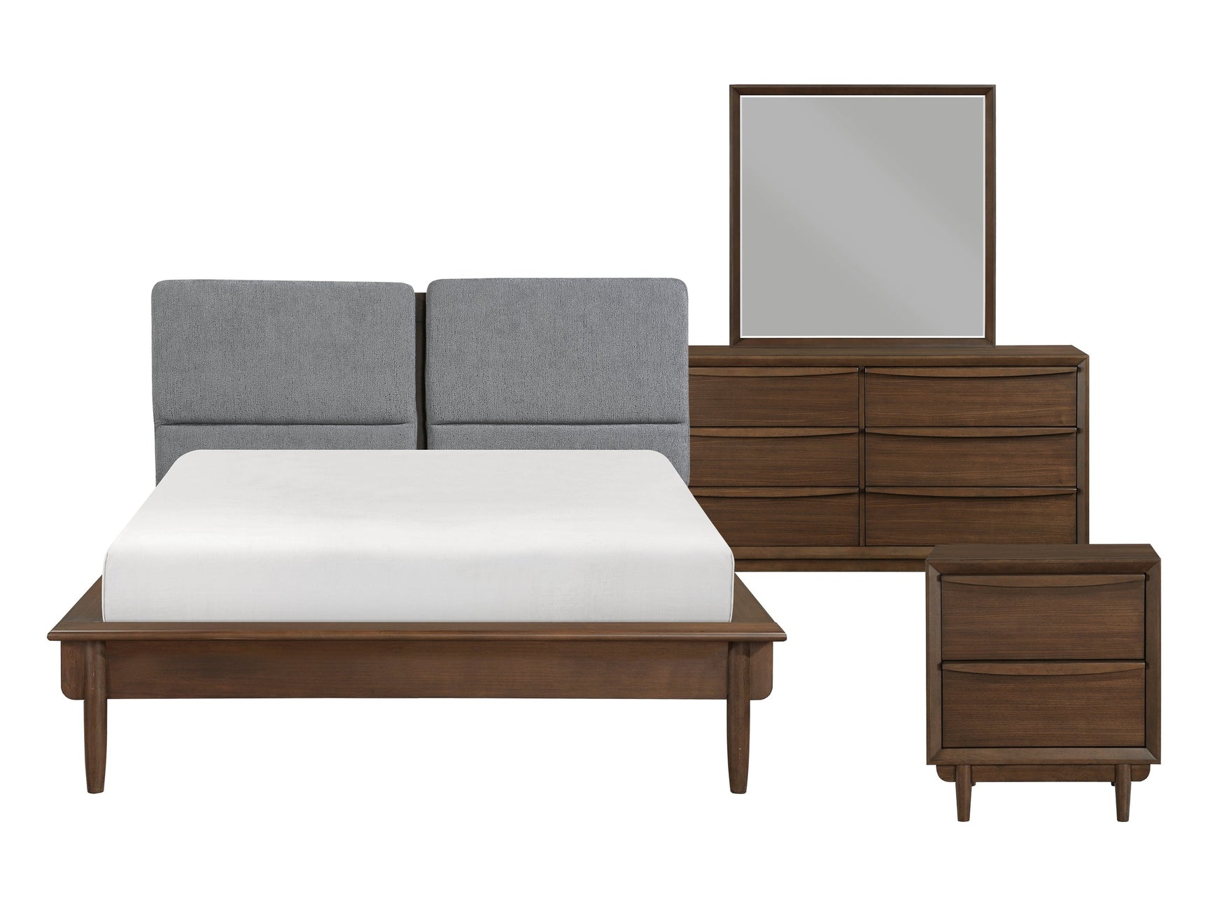 Astrid Walnut 4-piece Queen Bedroom Set - Ornate Home