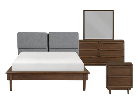 Astrid Walnut 4-piece Queen Bedroom Set - Ornate Home
