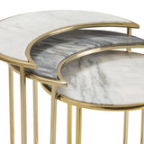 Astronomy Gold/White 3-Piece Nesting Tables - Ornate Home