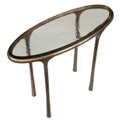 Ata Brass Oval Accent Table - Ornate Home