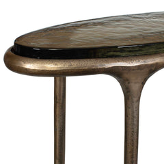 Ata Brass Oval Accent Table - Ornate Home
