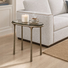 Ata Brass Oval Accent Table - Ornate Home
