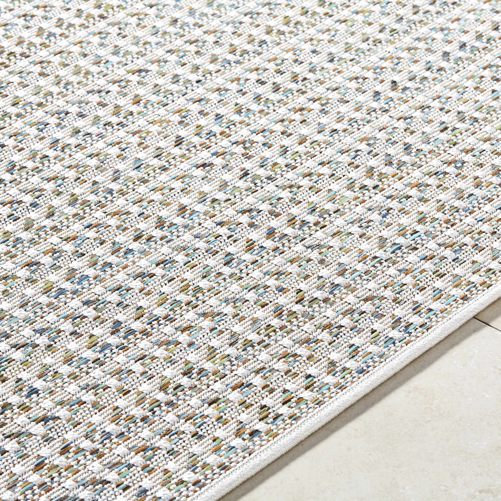 Ataret Ivory Outdoor Area Rug - Ornate Home