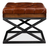 Atelier Leather Brown Leather Cushion Bench - Ornate Home