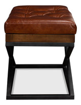 Atelier Leather Brown Leather Cushion Bench - Ornate Home