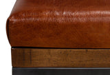 Atelier Leather Brown Leather Cushion Bench - Ornate Home
