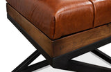 Atelier Leather Brown Leather Cushion Bench - Ornate Home