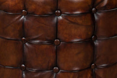 Atelier Leather Brown Leather Tufted Ottoman - Ornate Home