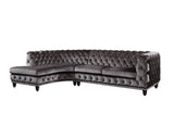 Atesis Dark Gray Velvet LAF Sectional Sofa - Ornate Home