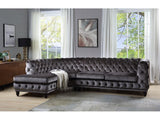 Atesis Dark Gray Velvet LAF Sectional Sofa - Ornate Home