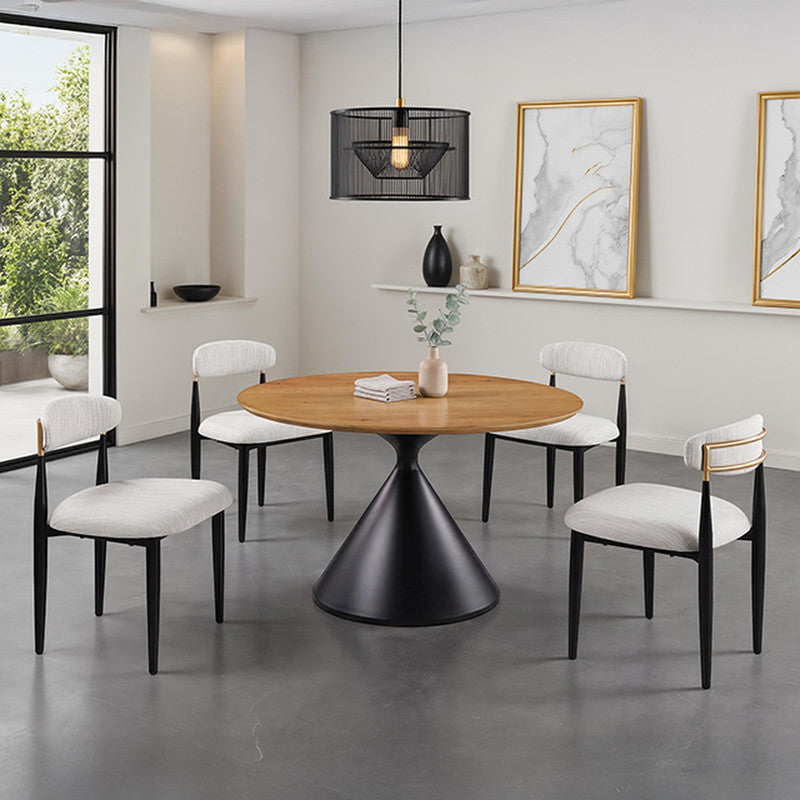 Athan Black/Oak 5 Pc. Dining Table Set - Ornate Home