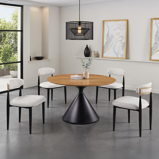 Athan Black/Oak 5 Pc. Dining Table Set - Ornate Home
