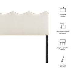 Athena Alabaster Stain-Resistant Performance Velvet King Size Headboard - Ornate Home