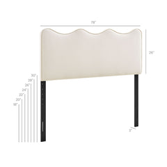 Athena Alabaster Stain-Resistant Performance Velvet King Size Headboard - Ornate Home