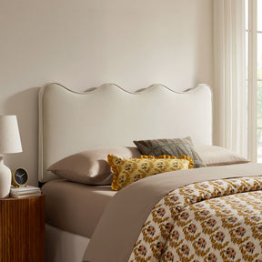 Athena Alabaster Stain-Resistant Performance Velvet Queen Size Headboard - Ornate Home