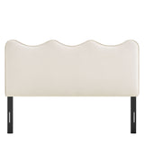 Athena Alabaster Stain-Resistant Performance Velvet Queen Size Headboard - Ornate Home