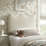 Athena Alabaster Stain-Resistant Performance Velvet Twin Size Headboard - Ornate Home