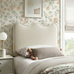 Athena Alabaster Stain-Resistant Performance Velvet Twin Size Headboard - Ornate Home