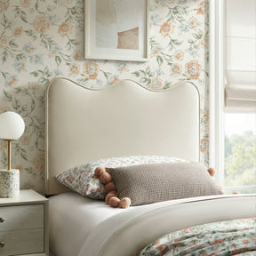 Athena Alabaster Stain-Resistant Performance Velvet Twin Size Headboard - Ornate Home