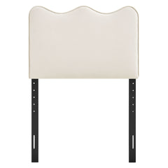 Athena Alabaster Stain-Resistant Performance Velvet Twin Size Headboard - Ornate Home