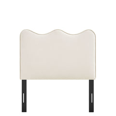 Athena Alabaster Stain-Resistant Performance Velvet Twin Size Headboard - Ornate Home