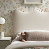 Athena Alabaster Stain-Resistant Performance Velvet Twin Size Headboard - Ornate Home