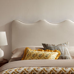 Athena Almond Stain-Resistant Performance Velvet King Size Headboard - Ornate Home