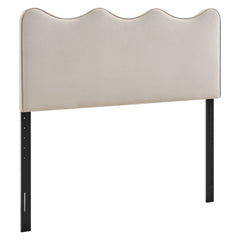 Athena Almond Stain-Resistant Performance Velvet Queen Size Headboard - Ornate Home