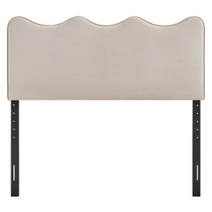Athena Almond Stain-Resistant Performance Velvet Queen Size Headboard - Ornate Home