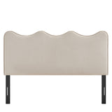 Athena Almond Stain-Resistant Performance Velvet Queen Size Headboard - Ornate Home