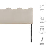 Athena Almond Stain-Resistant Performance Velvet Queen Size Headboard - Ornate Home