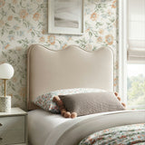 Athena Almond Stain-Resistant Performance Velvet Twin Size Headboard - Ornate Home