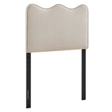 Athena Almond Stain-Resistant Performance Velvet Twin Size Headboard - Ornate Home
