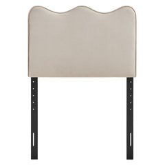 Athena Almond Stain-Resistant Performance Velvet Twin Size Headboard - Ornate Home