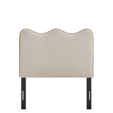 Athena Almond Stain-Resistant Performance Velvet Twin Size Headboard - Ornate Home