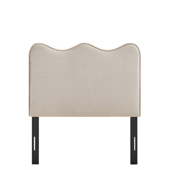 Athena Almond Stain-Resistant Performance Velvet Twin Size Headboard - Ornate Home