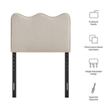 Athena Almond Stain-Resistant Performance Velvet Twin Size Headboard - Ornate Home