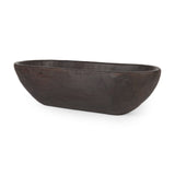 Athena Black-Brown Extra Large Oblong Reclaimed Wood Bowl - Ornate Home