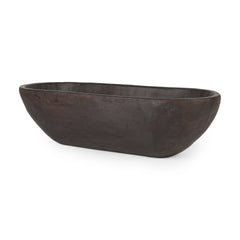 Athena Black-Brown Extra Large Oblong Reclaimed Wood Bowl - Ornate Home