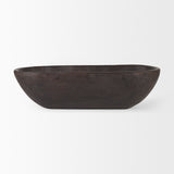 Athena Black-Brown Extra Large Oblong Reclaimed Wood Bowl - Ornate Home