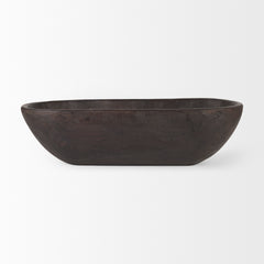 Athena Black-Brown Extra Large Oblong Reclaimed Wood Bowl - Ornate Home