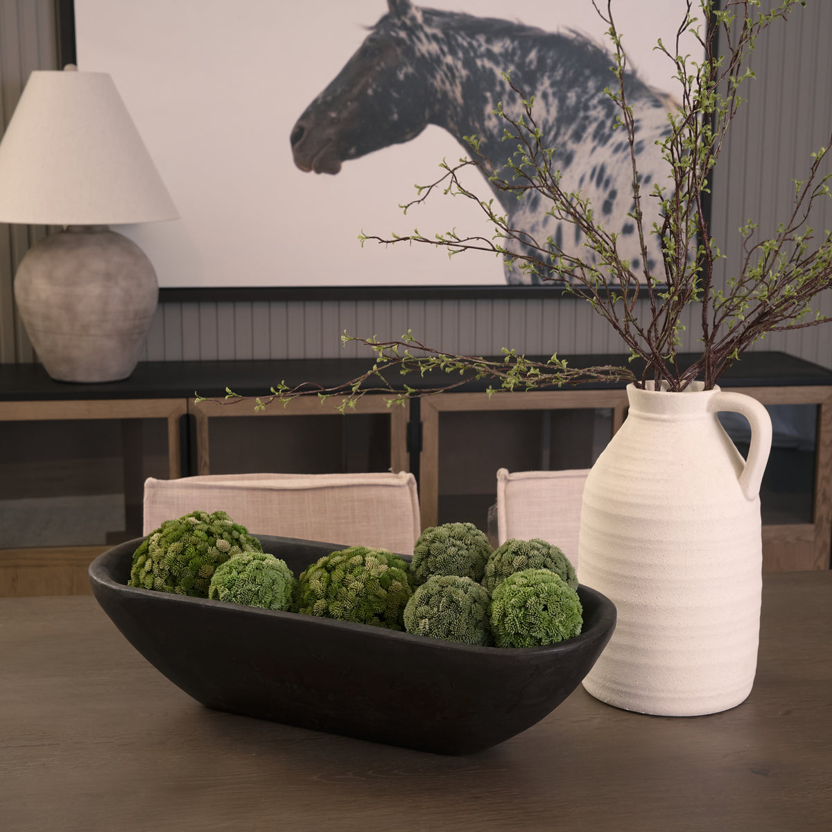 Athena Black-Brown Extra Large Oblong Reclaimed Wood Bowl - Ornate Home