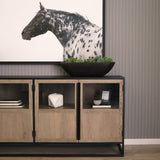 Athena Black-Brown Extra Large Oblong Reclaimed Wood Bowl - Ornate Home