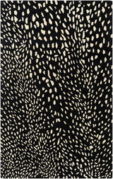 Athena Black Giraffe Print Wool Rug - Ornate Home