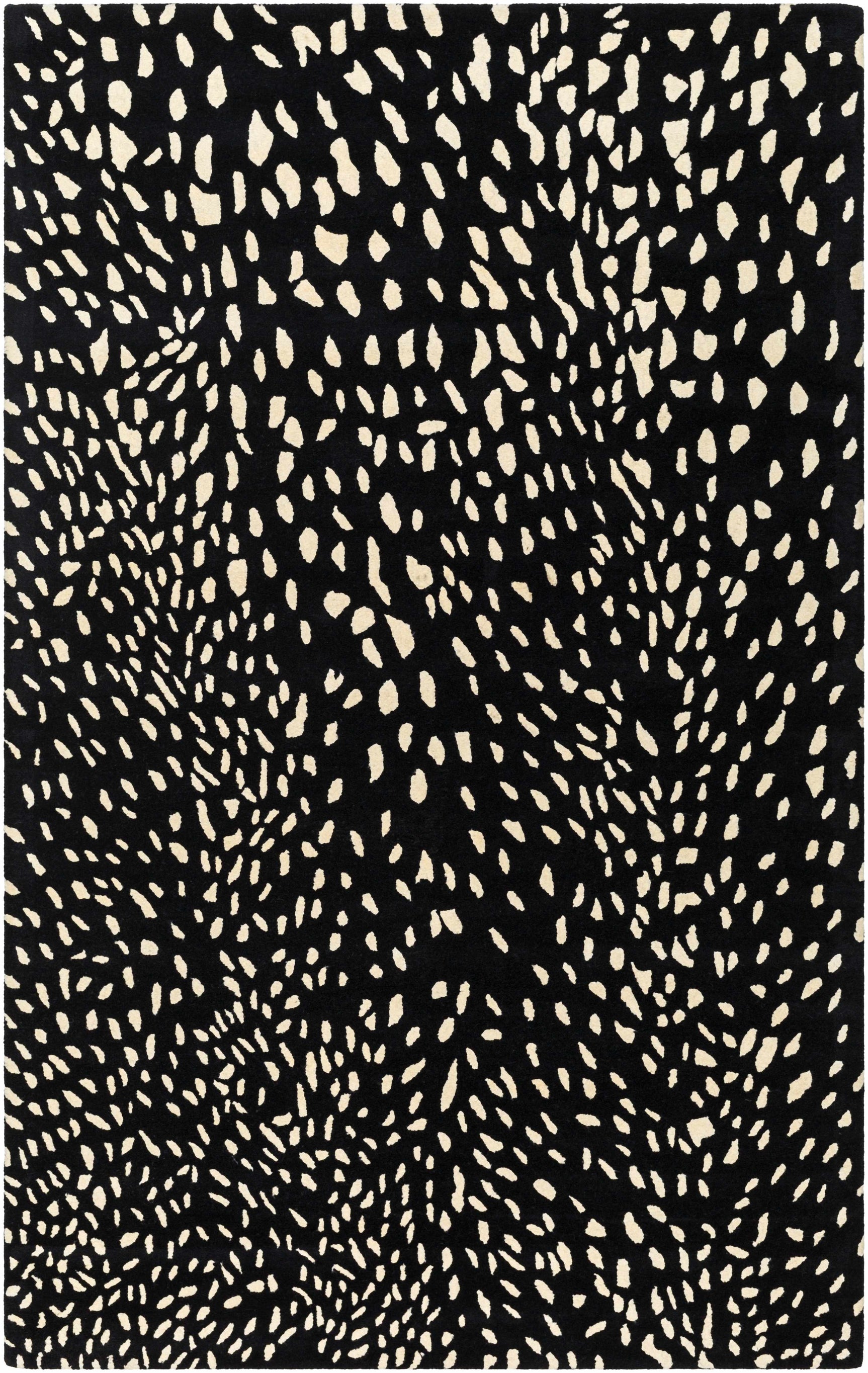 Athena Black Giraffe Print Wool Rug - Ornate Home