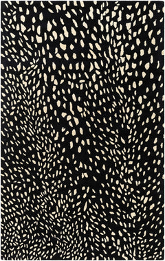 Athena Black Giraffe Print Wool Rug - Ornate Home