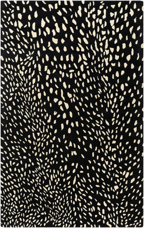 Athena Black Giraffe Print Wool Rug - Ornate Home