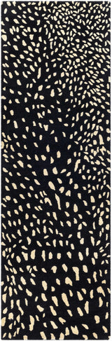 Athena Black Giraffe Print Wool Rug - Ornate Home