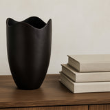 Athena Blackened Bronze Cast Aluminum Vase - Ornate Home